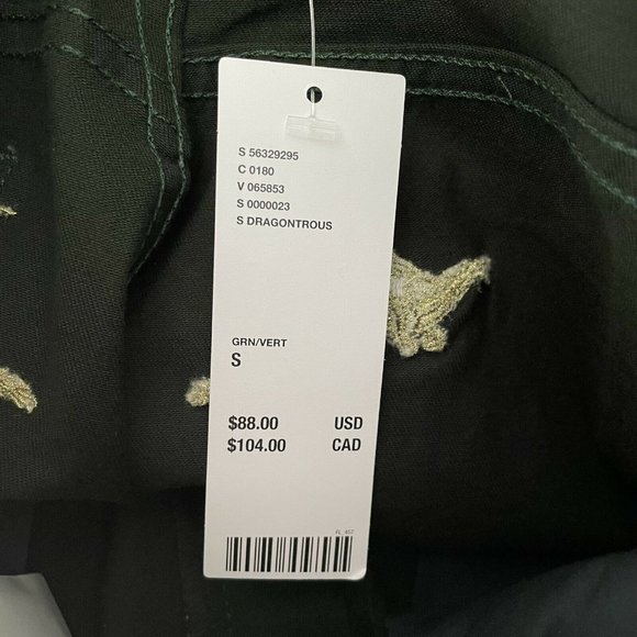 UO HOT LAVA Green Gold Embroidered Dragon Pants - Picture 5 of 6